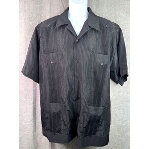 El Norteño Western Wear Men's Short Sleeve Button Down Shirt Size XXL Black NWT